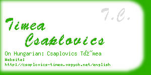 timea csaplovics business card